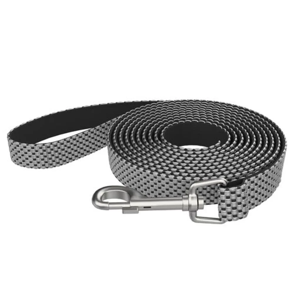 Nylon 5ft Anti-Shock Padded Dog Leash, Gray - For Medium Size Dogs